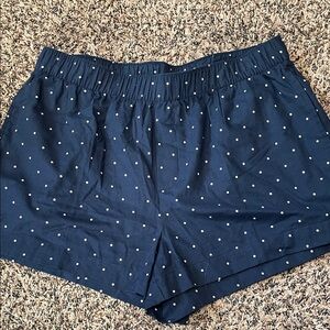 Auden Cotton Lounge Shorts Navy White Polka Dot Size Medium | NWT